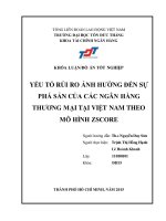 YẾU TỐ RỦI RO ẢNH HUỞNG ĐẾN SỰ PHÁ SẢN CỦA CÁC NGÂN HÀNG THƯƠNG MẠI TẠI VIỆT NAM THEO MÔ HÌNH ZSCORE