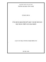 Ứng dụng khai phá dữ liệu vào dự báo giá mặt hàng trên sang giao dịch 