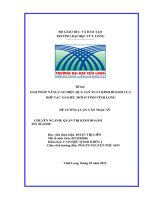 Giải pháp nâng cao hiệu quả sản xuất kinh doanh của hợp tác xã kiểu mới ở tỉnh vĩnh long 