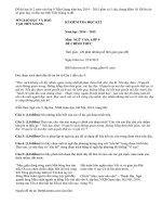 Đề thi học kì 2 môn văn lớp 9 Tiền Giang năm 2015