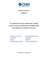 Factors influencing employee career satisfaction at PETROVIETNAM fertilizer and chemicals company (PVFCCO) 