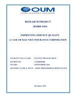 Improving service quality a case of bao viet insuarance corporation 