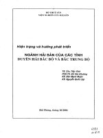 Báo cáo nghiên cứu khoa học cấp bộ Hiện trạng và hướng phát triển ngành hải sản của các tỉnh duyên hải bắc bộ và bắc trung bộ