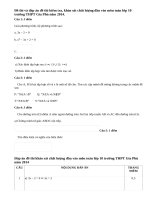 Khảo sát chất lượng đầu vào môn toán lớp 10 trường THPT Gia Phù năm 2014