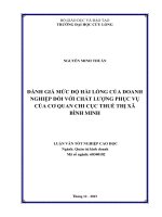 Đánh giá mức độ hài lòng của doanh nghiệp đối với chất lƣợng phục vụ của cơ quan chi cục thuế thị xã bình minh 