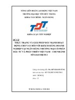 THỰC TRẠNG VÀ GIẢI PHÁP ĐẨY MẠNH HOẠT ĐỘNG CHO VAY ĐỐI VỚI KHÁCH HÀNG DOANH NGHIỆP TẠI NGÂN HÀNG THƯƠNG MẠI CỔ PHẦN ĐẦU TƯ VÀ PHÁT TRIỂN VIỆT NAM – CHI NHÁNH SỞ GIAO DỊCH 2