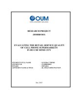 Evaluating the retail service quality of cellphone supermarkets in ho chi minh city 