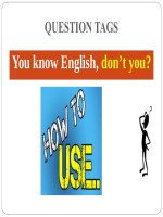 Slide power point QUESTION TAGS, SHORT ANSWER AGREEMENTS