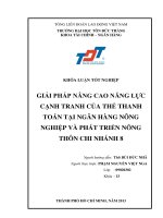 GIẢI PHÁP NÂNG CAO NĂNG LỰC CẠNH TRANH CỦA THẺ THANH TOÁN TẠI NGÂN HÀNG NÔNG NGHIỆP VÀ PHÁT TRIỂN NÔNG THÔN CHI NHÁNH 8