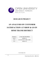 An analysis of customer satisfaction at shop  go in binh thanh district 