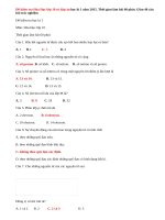 Đề kiểm tra Hóa Học lớp 10 học kì 1 năm 2015 có đáp án