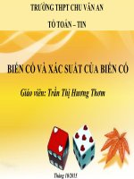 BIẾN cố và xác SUẤT của BIẾN cố