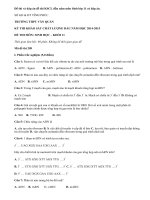 Đề KSCL đầu năm môn Sinh lớp 11 có đáp án