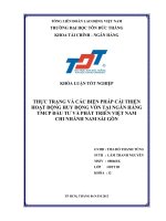 Thực trạng và giải pháp hoạt động huy động vốn tại ngân hàng đầu tư và phát triển việt nam chi nhánh nam sài gòn