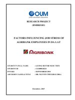 Factors influencing job stress of agribank employees in da lat 