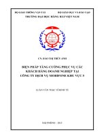 Biện pháp tăng cường phục vụ các khách hàng doanh nghiệp tại công ty dịch vụ Mobifone khu vực 5