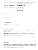 Đề thi giữa học kì 2 lớp 9 môn Toán, Tiếng Anh năm 2016 trường THCS Hồng Thái