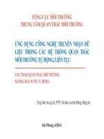 ỨNG DỤNG CÔNG NGHỆ TRUYỀN NHẬN DỮ LIỆU TRONG CÁC HỆ THỐNG QUAN TRẮC MÔI TRƯỜNG TỰ ĐỘNG, LIÊN TỤC