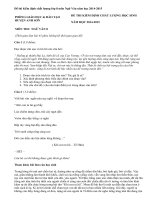 Đề thi kiểm định chất lượng lớp 8 môn Ngữ Văn năm học 2014-2015