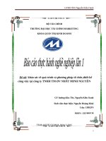 báo cáo thực hành nghề nghiệp  KHẢO sát QUÁ TRÌNH và PHƯƠNG PHÁP tổ CHỨC  THIẾT kế CÔNG VIỆC tại CTY TNHH TM DV NHẤT MINH NGUYÊN