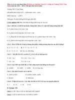 Đề kiểm tra học kì 1 Sinh học 9 Trường THCS Tam Hưng năm học 15-16 có đáp án