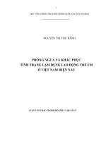 Luận văn thạc sĩ phòng ngừa và khắc phục tình trạng lạm dụng lao động trẻ em ở việt nam hiện nay