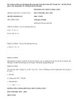 Đề và đáp án KSCL đầu năm môn Toán lớp 9 năm 2015 Thanh Oai  Hà Nội