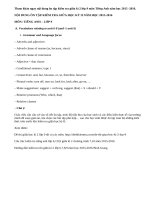 Nội dung ôn tập kiểm tra giữa kì 2 lớp 9 môn Tiếng Anh năm 2016