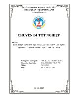 HOÀN THIỆN CÔNG TÁC TẠO ĐỘNG LỰC CHO NGƯỜI LAO ĐỘNG  TẠI CÔNG TY TNHH THƯƠNG MẠI ALPHA VIỆT NAM