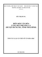 Biến đổi văn hóa làng dệt Phương La (huyện Hưng Hà, tỉnh Thái Bình)