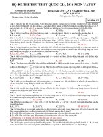 BỘ đề THI THỬ THPT QUỐC GIA 2016 môn vật lý 