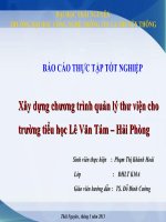 slide thuyết trình xây dựng chương trình quản lý thư viện cho trường tiểu học lê văn tám, hải phòng