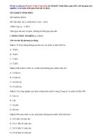 Đề kiểm tra kì 1 có đáp án môn Địa Lý lớp 9 Sở GD&ĐT Vĩnh Phúc năm 2015