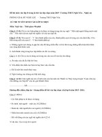 Đề thi văn lớp 8 vào lớp chọn năm 2015 Trường THCS Nghi Yên