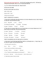 Đề thi tuyển sinh lớp 10 môn Anh Sở GD&ĐT Nam Định năm học 2015 2016