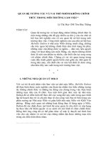 QUAN HỆ TƯƠNG TÁC VÀ VAI TRÒ NHÓM KHÔNG CHÍNH THỨC TRONG MÔI TRƯỜNG LÀM VIỆC