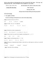 Đề thi và đáp án khảo sát chất lượng đầu năm Toán 9 trường THCS Bắc Hưng 2015