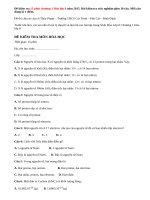 Đề kiểm tra 15 phút chương 1 Hóa lớp 8 năm 2015