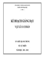 kế hoạch giảng dạy vật lí 11 cơ bản