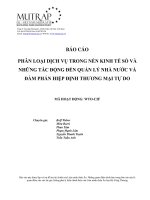 PHÂN LOẠI DỊCH VỤ TRONG NỀN KINH TẾ SỐ VÀ NHỮNG TÁC ĐỘNG ĐẾN QUẢN LÝ NHÀ NƯỚC VÀ ĐÀM PHÁN HIỆP ĐỊNH THƯƠNG MẠI TỰ DO