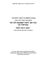 TUYỂN tập và PHÂN LOẠI câu hỏi TRẮC NGHIỆM THI tốt NGHIỆP THPT, bổ túc và THPTQG môn HOÁ học 