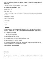 Đề cương ôn thi học kì 1 Tiếng Anh 9 năm học 2015 -2016