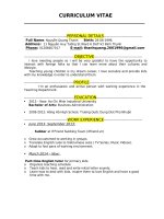 CV  CURRICULUM VITAE