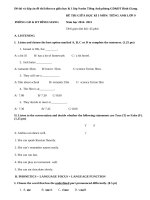 Đề thi và đáp án đề thi giữa học kì 1 lớp 9 môn Tiếng Anh