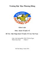 Khóa luận môn kinh tế quốc tế hội nhập kinh tế quốc tế của việt nam 
