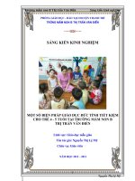 đề tài: SÁNG KIẾN KINH NGHIỆM, MỘT SỐ BIỆN PHÁP GIÁO DỤC ĐỨC TÍNH TIẾT KIỆM  CHO TRẺ 4  5 TUỔI TẠI TRƯỜNG MẦM NON B  THỊ TRẤN VĂN ĐIỂN