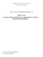Tiểu luận quản trị kinh doanh quốc tế sự thay đổi văn hóa của nhật bản và công ty matsushita 