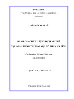 đánh giá chất lượng dịch vụ thẻ tại ngân hàng thương mại cổ phần an bình