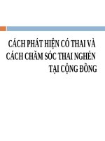 Bài giảng cách phát hiện có thai và cách chăm sóc thai nghén tại cộng đồng