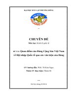 Khóa luận môn kinh tế quốc tế quan điểm của đảng về hội nhập quốc tế qua các văn kiện của đảng 